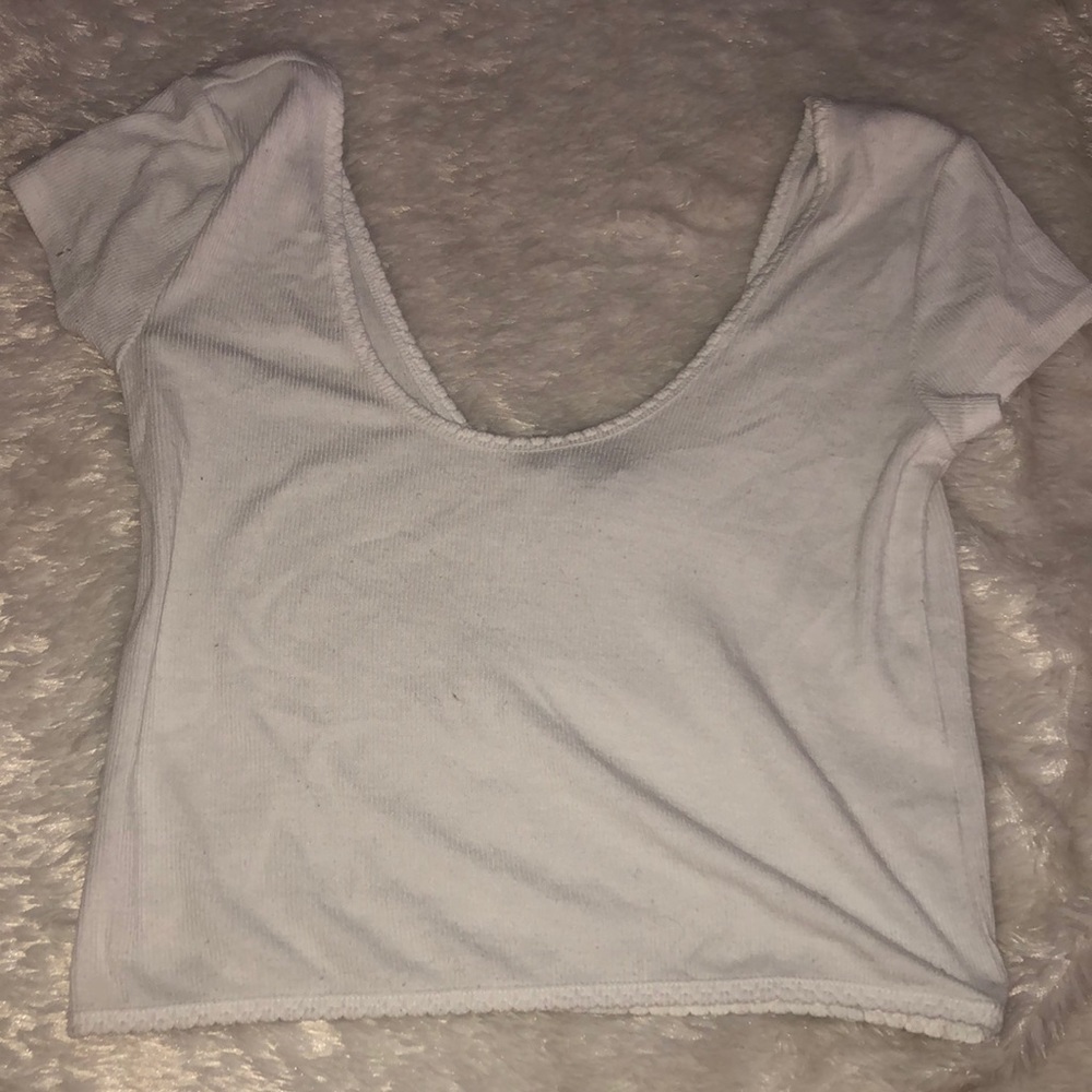 White cropped shirt